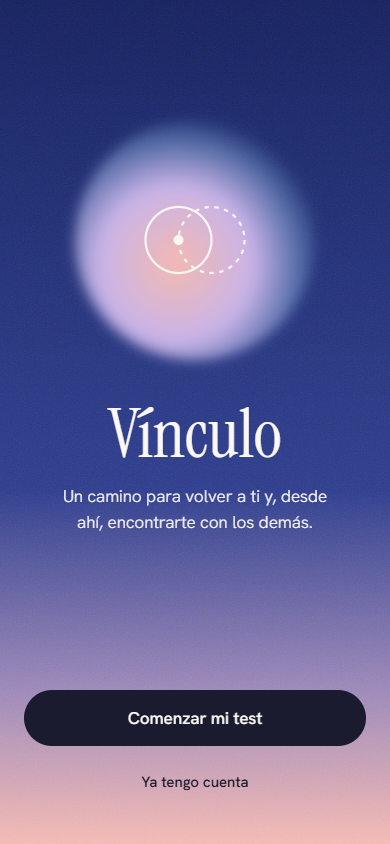 Pantalla de bienvenida